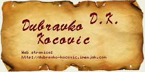 Dubravko Kočović vizit kartica